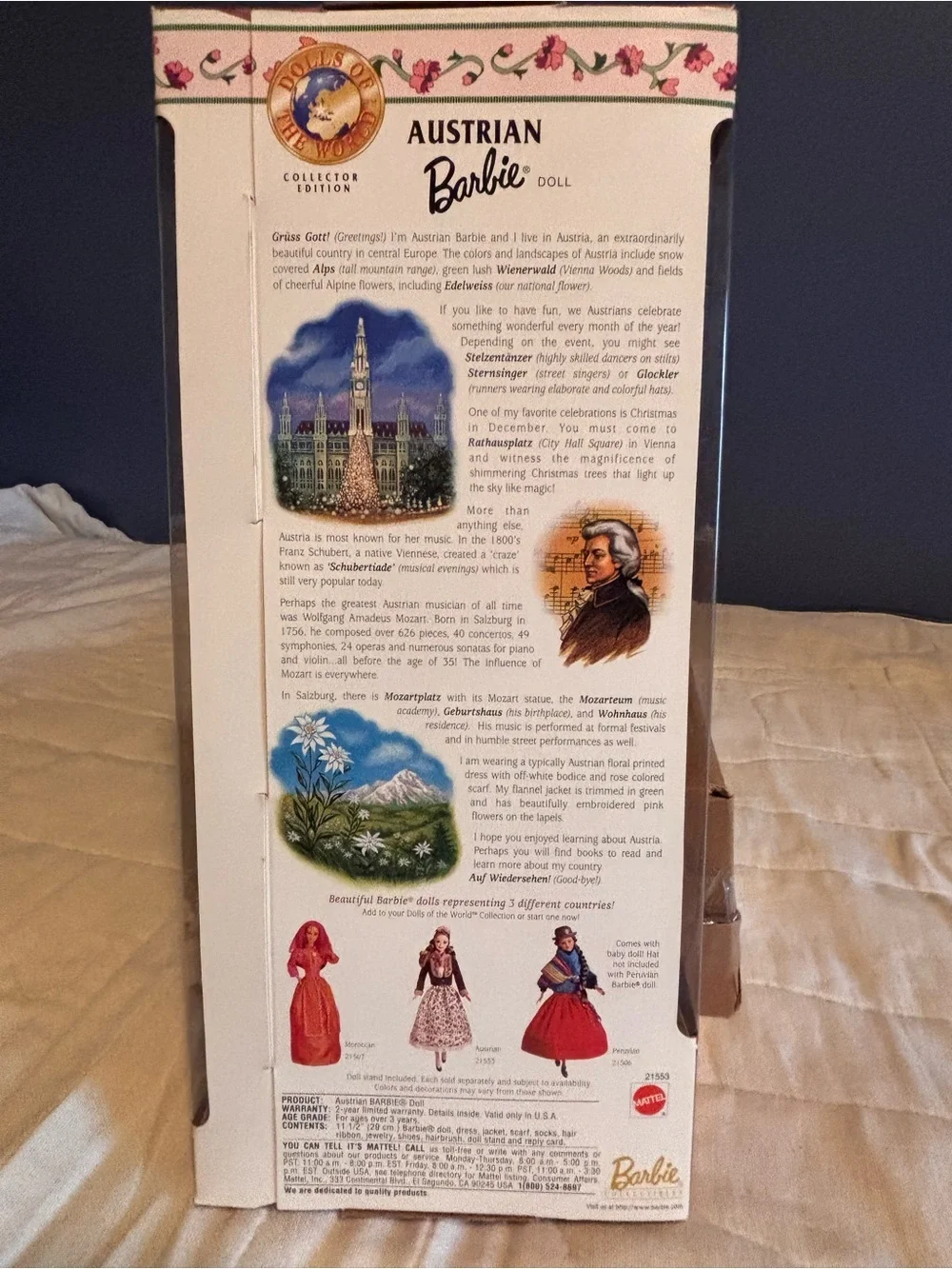 1998 Austrian Barbie. Dolls Around The World Collection. NRFB.
